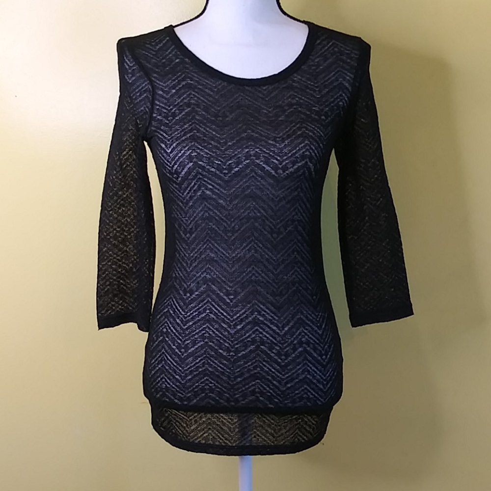BKE Sheer Black Top Size: Small NWOT